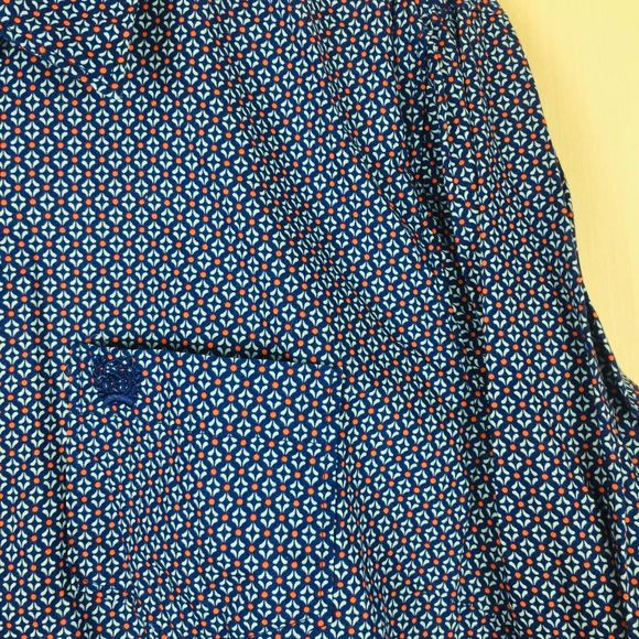 CINCH Men Blue with Red Circles Button Up Pocket Long Sleeve Shirt Size XXL - Picture 4 of 12